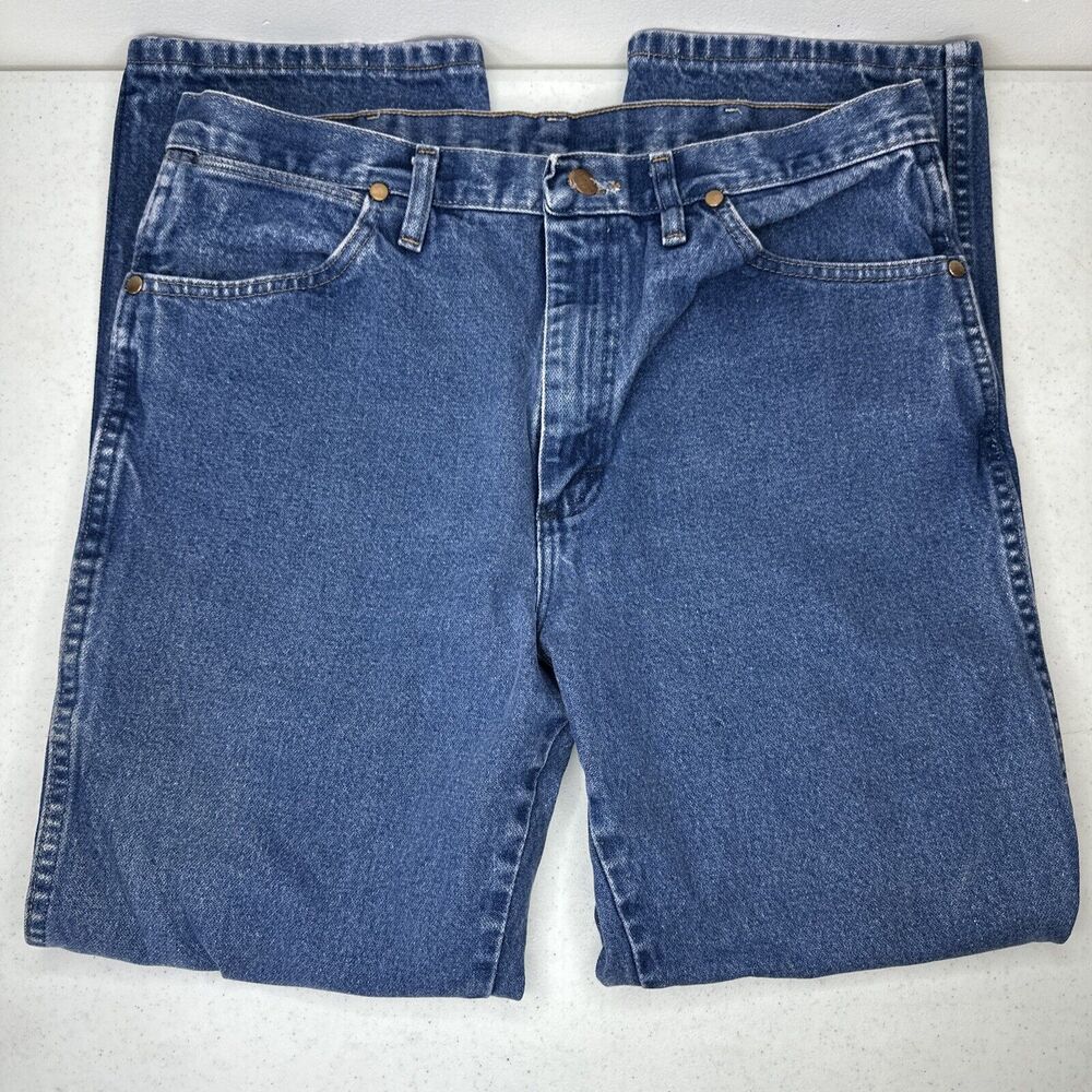 Vtg Wrangler 936PWD Western Rodeo Blue Denim Jeans‎ Mens 35x30
